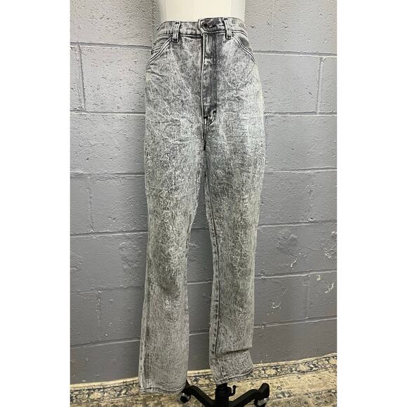 Vintage 1980s Gray Acid Wash Stonewashed Spandex Jeans High Waist - Picture 1 of 10